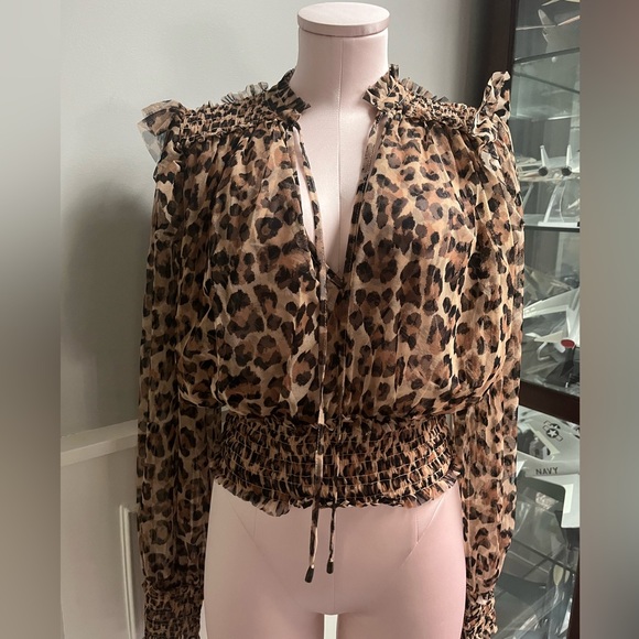 Free people leopard top NWT size M - Picture 2 of 3